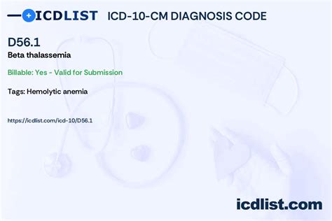beta thalassemia icd 10|D56.1 Beta thalassemia .